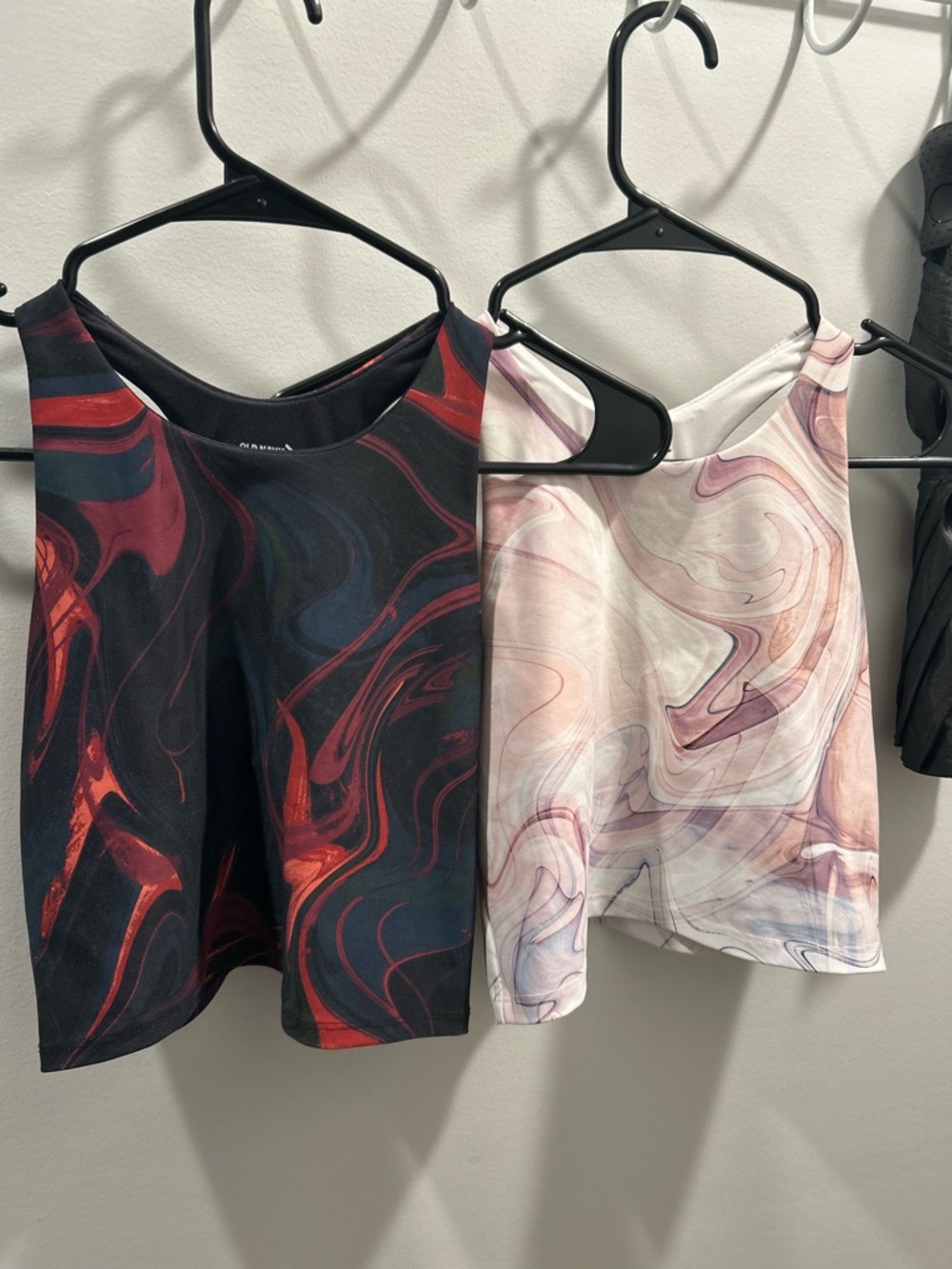 Old Navy Marble-Print Camisoles in Black/Red and White/Pink